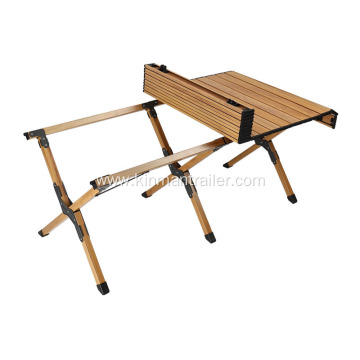 wood color portable lightweight aluminum camping folding table